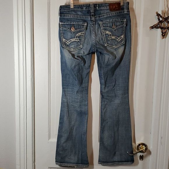 Big Star Casey‎ K Low Rise Fit Boot Cut Flare Flap Pockets Jeans Size 29R - Picture 2 of 10